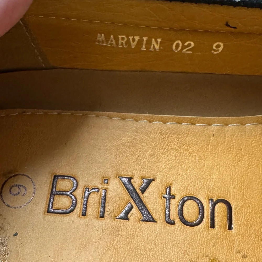 Brixton Men's Marvin Black Loafers driving moccasin size 9 see pics some wear